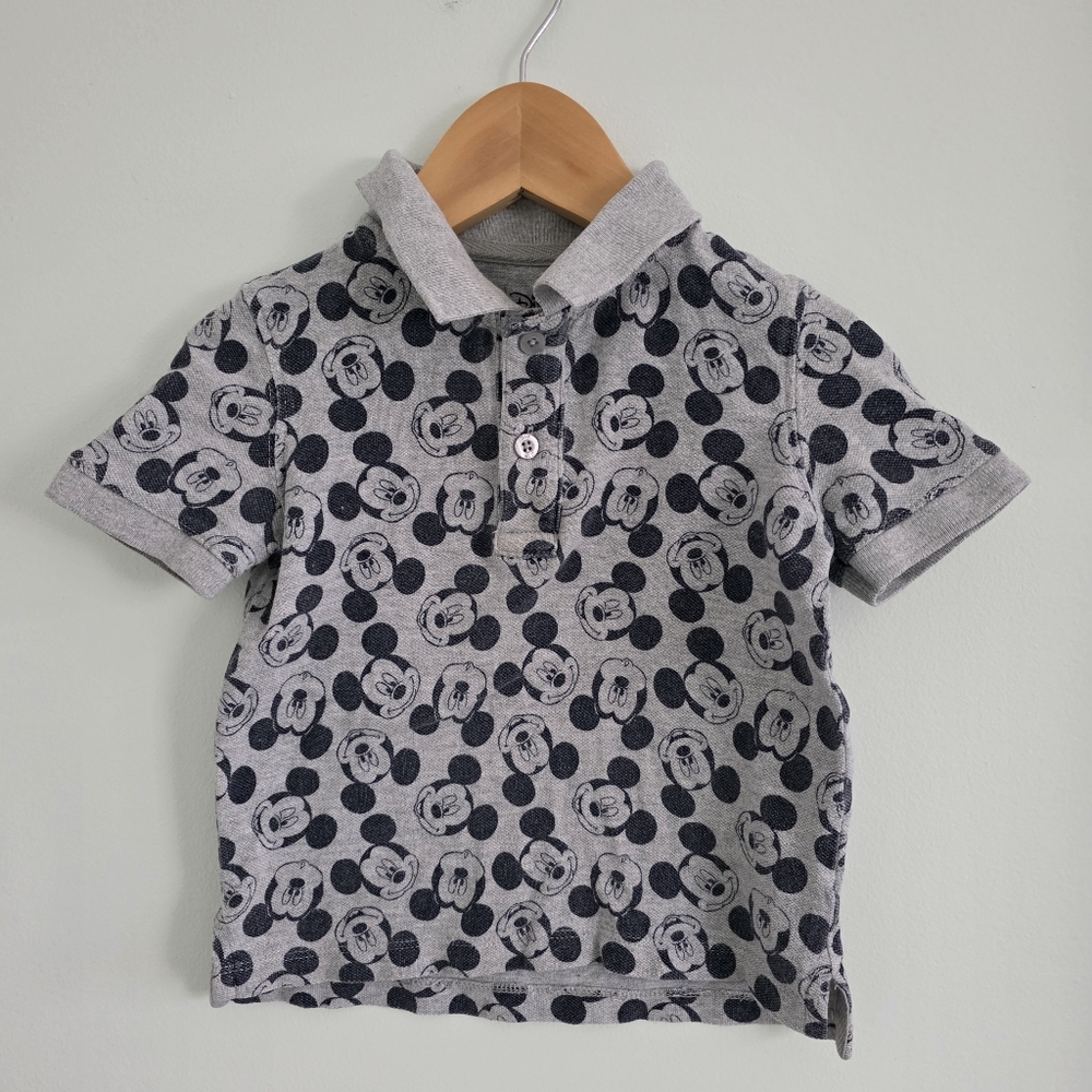 (2/$15) Baby Gap x Disney Mickey Mouse Polo Shirt - Grey & Navy